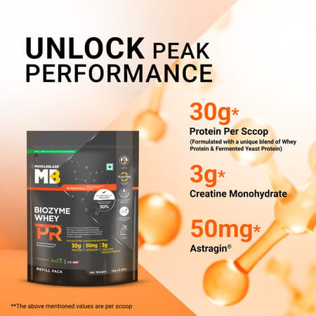 Muscleblaze Biozyme Whey Protein Pr | 30G Protein | Chocolate Fudge | 1Kg Trustified Gold Certified
