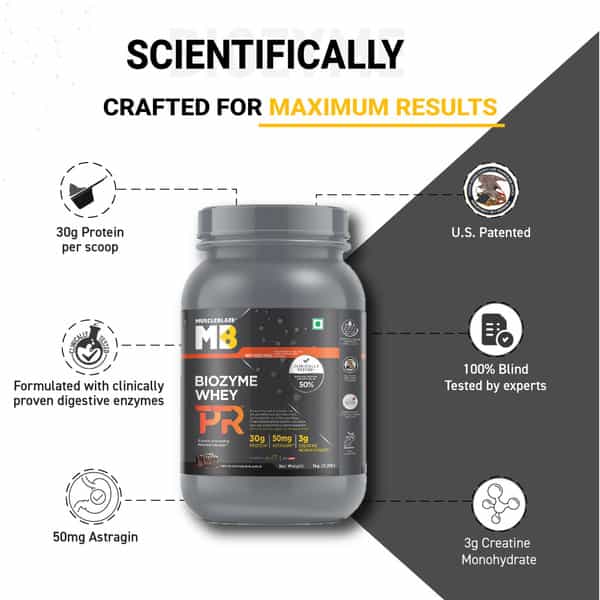Muscleblaze Biozyme Whey Protein Pr With 30G Protein (Chocolate Fudge | 1Kg / 2.2Lbs)