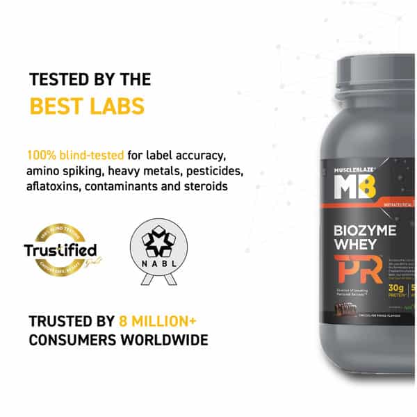 Muscleblaze Biozyme Whey Protein Pr With 30G Protein (Chocolate Fudge | 1Kg / 2.2Lbs)