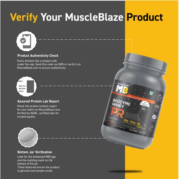 Muscleblaze Biozyme Whey Protein Pr With 30G Protein (Chocolate Fudge | 1Kg / 2.2Lbs)