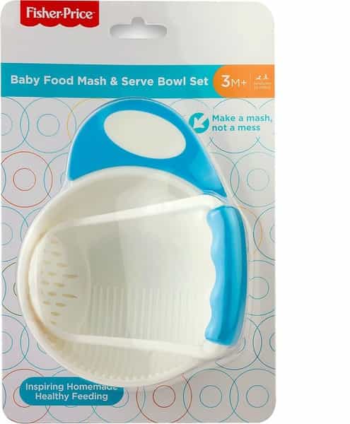 Fisher Price Baby Food Mash & Serve Bowl Set For 3M+ Babies. Ideal For Weaning Babies. Blue