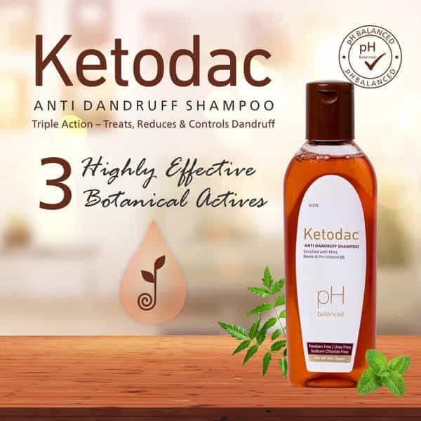 Ketodac Anti-Dandruff Shampoo 100 Ml | Ketoconazole 2 % | Paraben Free (Pack Of 2)