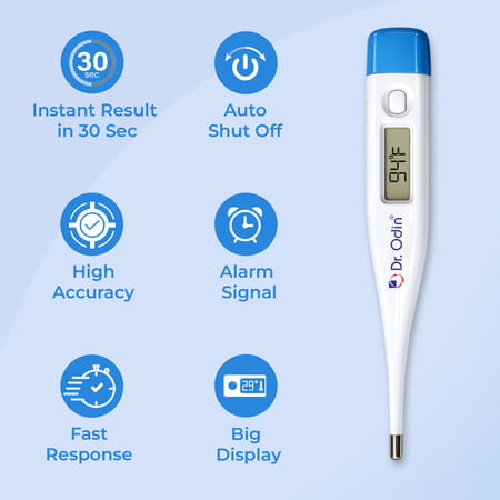 Dr Odin Odt102 Digital Thermometer| Fast And Accurate Temperature Measurement| Beep Alarm