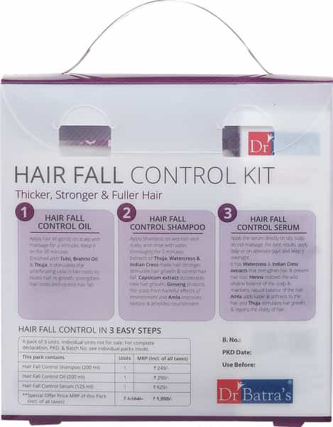 Dr Batra's Hair Fall Control Kit Thicker Stronger & Fuller Hair - 525 Ml
