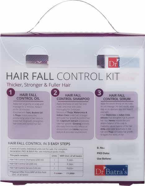 Dr Batra's Hair Fall Control Kit Thicker Stronger & Fuller Hair - 525 Ml