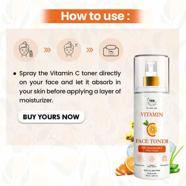 Tnw The Natural Wash Vitamin C Toner|Niacinamide & Witch Hazel|Hydrates Skin 100 Ml
