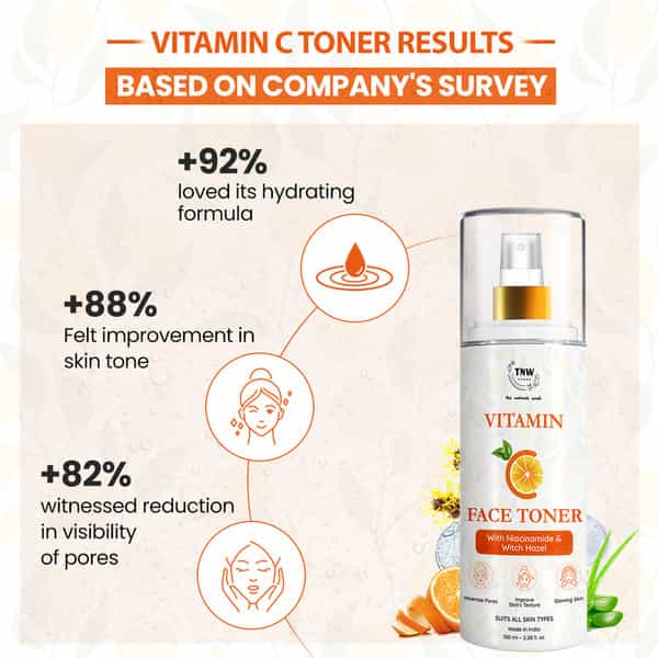 Tnw The Natural Wash Vitamin C Toner|Niacinamide & Witch Hazel|Hydrates Skin 100 Ml