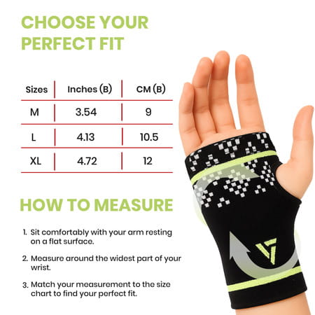 Actifit Wrist Support Brace | Compression & Pain Relief | L Size | Multicolor | 1 Pack