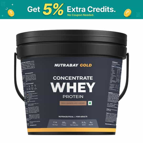 Nutrabay Gold Whey Protein Concentrate Powder - Rich Chocolate Creme 25G Protein | 4Kg