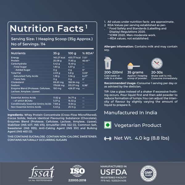 Nutrabay Gold Whey Protein Concentrate Powder - Rich Chocolate Creme 25G Protein | 4Kg