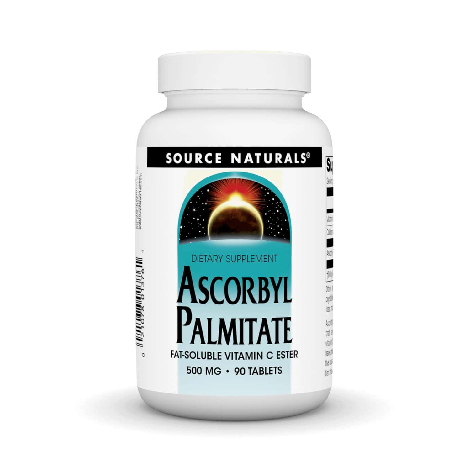 Source Naturals Ascorbyl Palmitate 500mg Fat-Soluble Vitamin C Ester Supplement - 90 Tablets