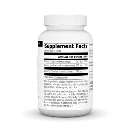 Source Naturals Ascorbyl Palmitate 500Mg Fat-Soluble Vitamin C Ester Supplement - 90 Tablets