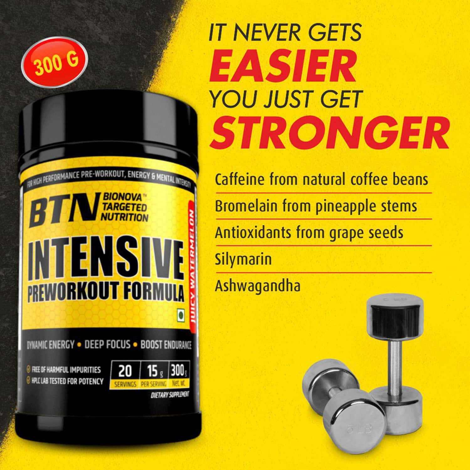 Buy BTN SPORTS INTENSIVE PREWORKOUT FORMULA WITH AMINO ACIDS