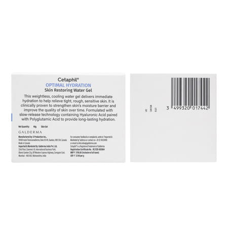 Cetaphil Optimal Hydration Restoring Water Gel 48 Gm