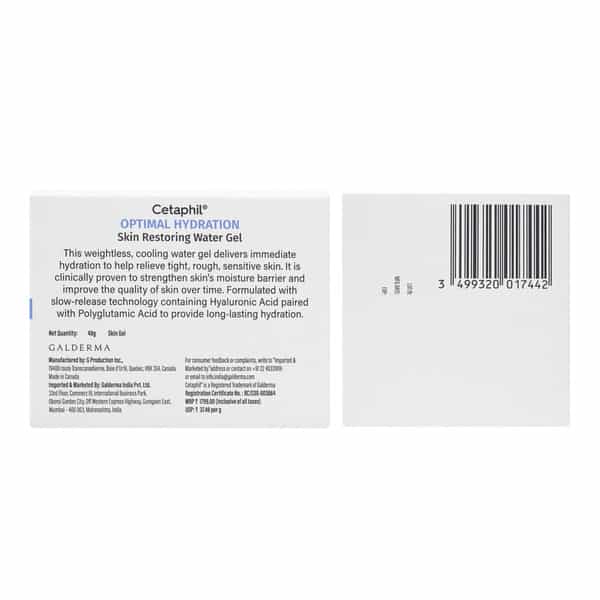 Cetaphil Optimal Hydration Restoring Water Gel 48 Gm