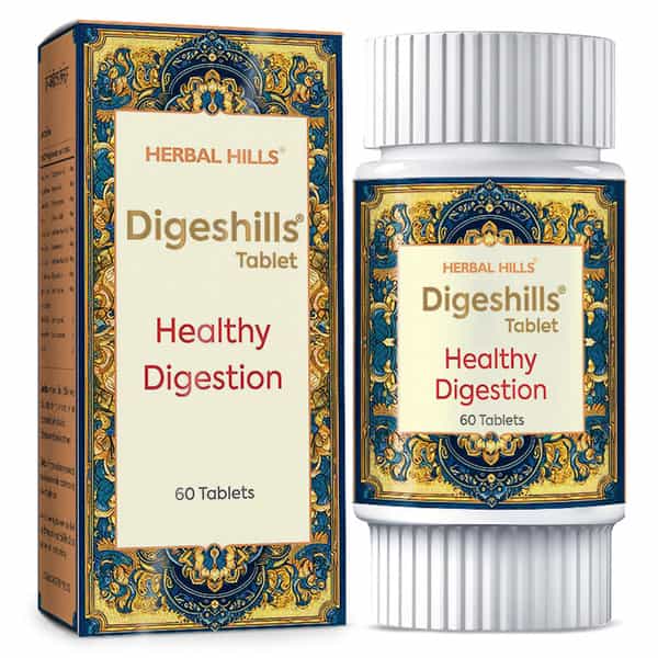 Herbal Hills Digeshills 60 Tablets - (Pack Of 4) - Healthy Digestion Tablets - A Complete Mind-Body
