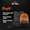 Man Arden Pure Neem Wooden U Shaped Beard Comb With Premium Faux Leather Pouch