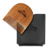 Man Arden Pure Neem Wooden U Shaped Beard Comb With Premium Faux Leather Pouch