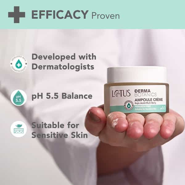 Lotus Dermabotanics Kojic Acid + Multi Berry Ampoule Cream | Reduces Blemishes Enhances Radiance 50G