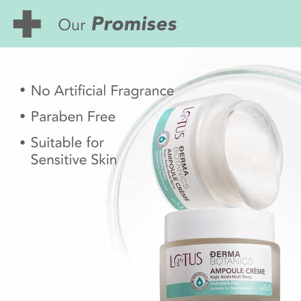 Lotus Dermabotanics Kojic Acid + Multi Berry Ampoule Cream | Reduces Blemishes Enhances Radiance 50G