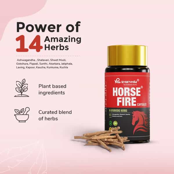 A R Ayurveda Horse Fire Capsule Promotes Natural Energy And Daily Wellness - 60 Capsules