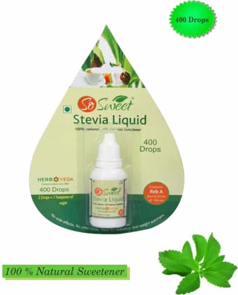 So Sweet Stevia Liquid 400 Drops (20Ml) Natural Sweetener 100% Natural Sweetener-Sugarfree