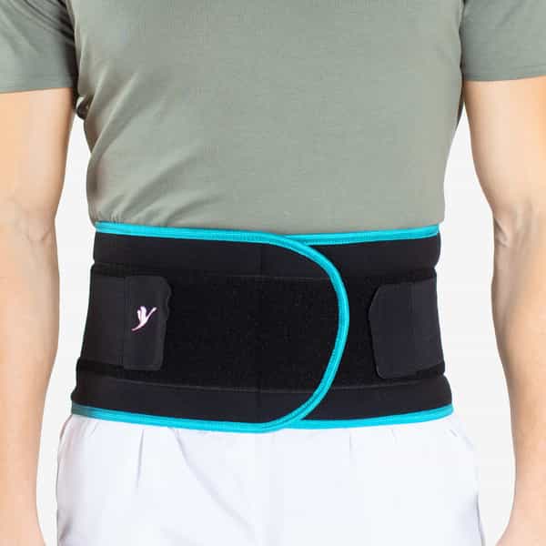 Flamingo Lumbar Sacro Com-Com Belt For Back Pain With Dual Adjustable Strap|Unisex|(M) Back (Black)