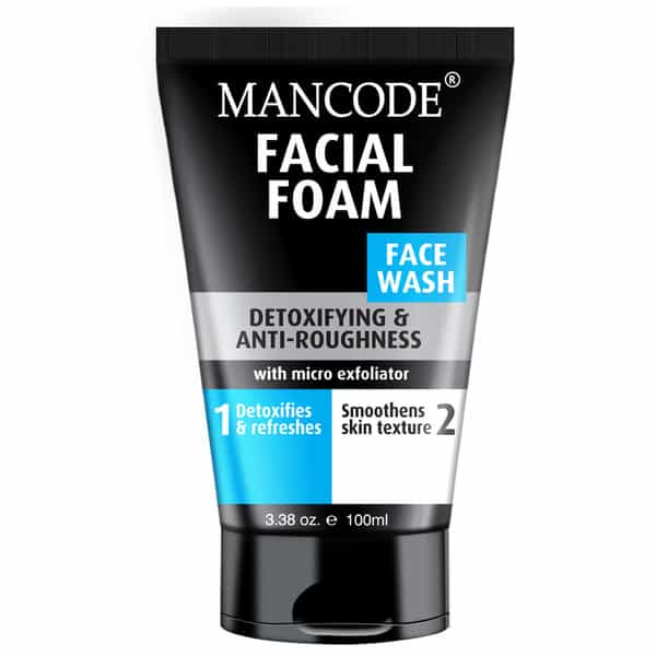 Mancode Facial Foam Detoxifying & Anti Roughness With Micro Exfoliator Skin Purifying Facewash 100Ml