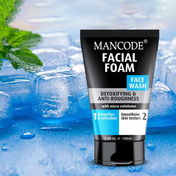 Mancode Facial Foam Detoxifying & Anti Roughness With Micro Exfoliator Skin Purifying Facewash 100Ml