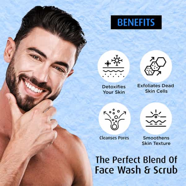Mancode Facial Foam Detoxifying & Anti Roughness With Micro Exfoliator Skin Purifying Facewash 100Ml