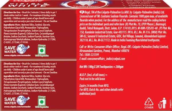 Colgate Visible White Instant Toothpaste - 200Gm