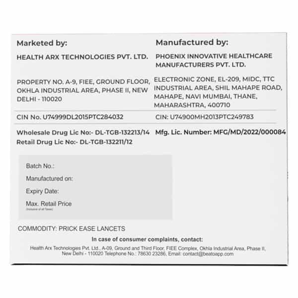 Beato Prickease Disposable Lancets Pack Of 100