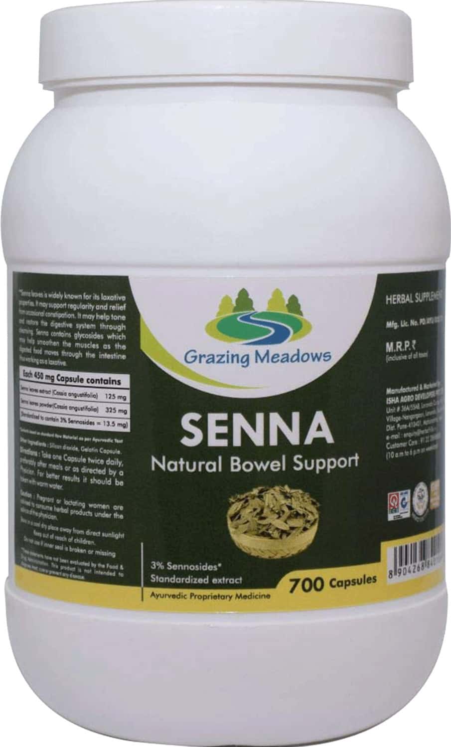 Grazing Meadows Senna Capsules 700 Capsules (Pack Of 5)