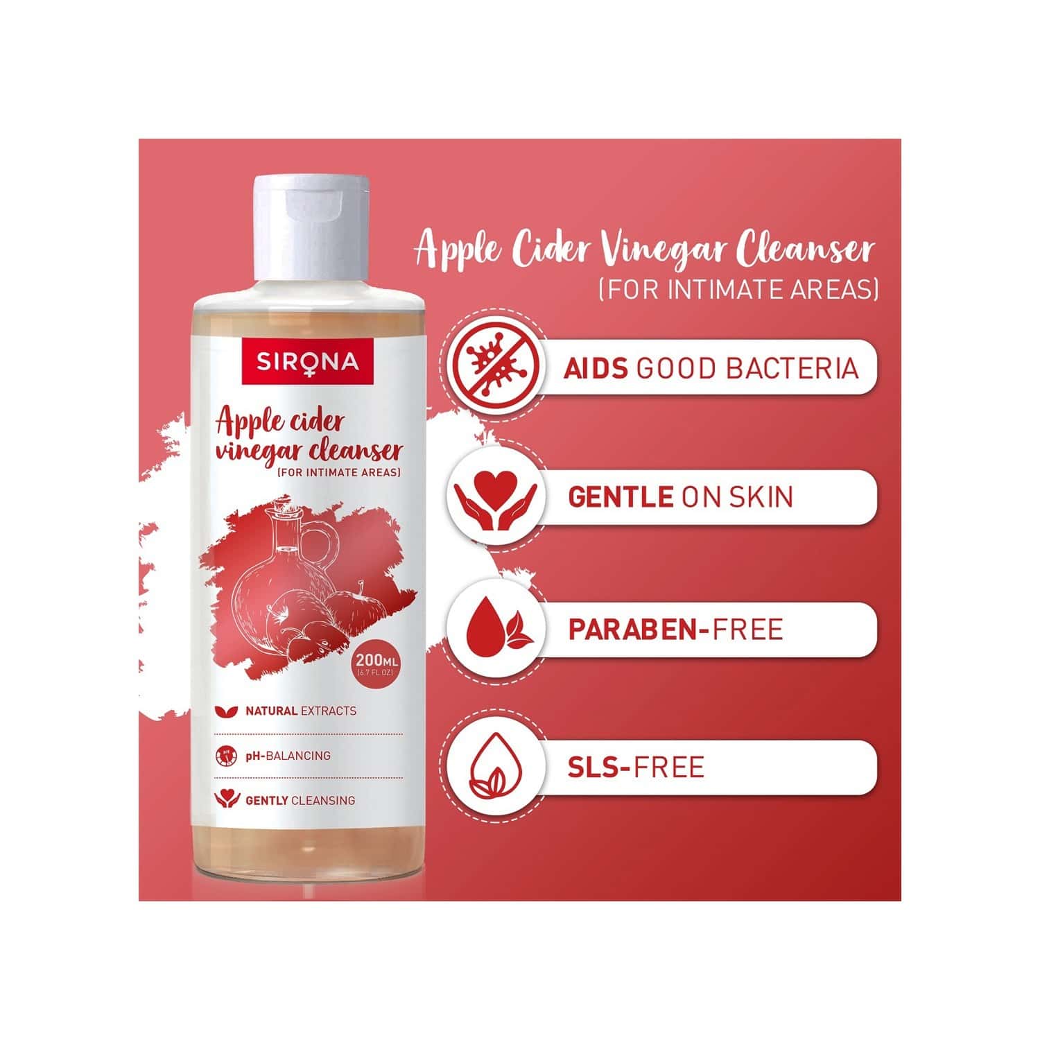 Buy Sirona Apple Cider Vinegar Intimate Wash 200ml Online & Get Upto
