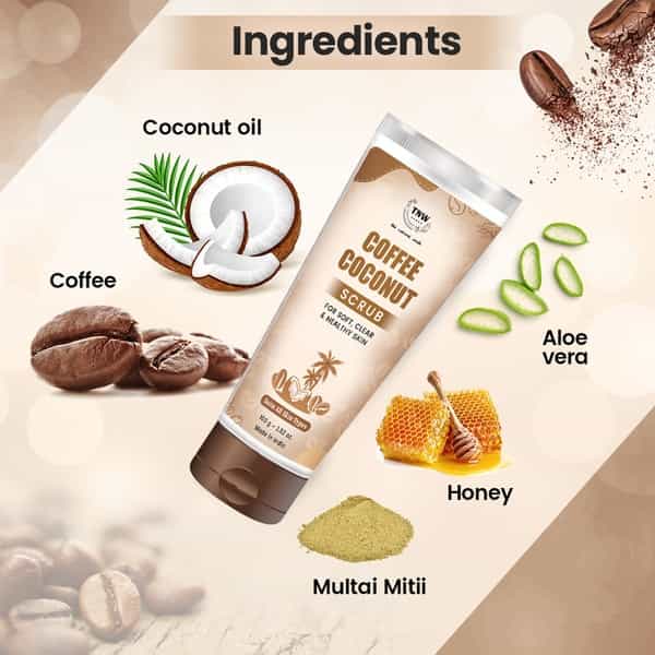 Tnw The Natural Wash Coffee Coconut Scrub For Soft Clear And Healthy Skin - 100 Gm