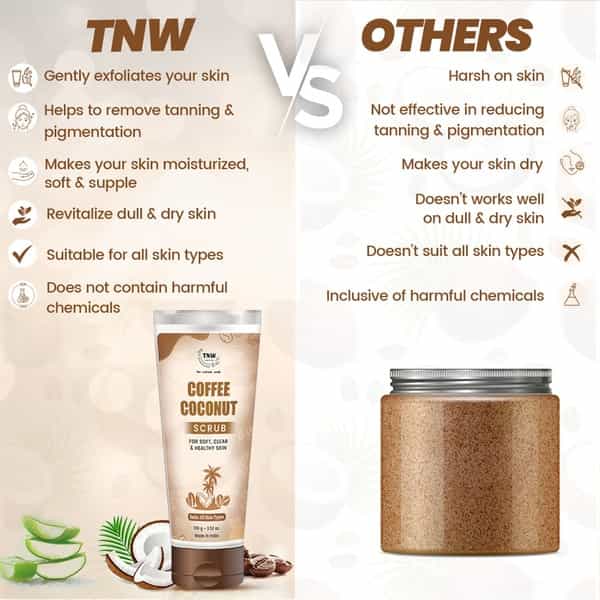 Tnw The Natural Wash Coffee Coconut Scrub For Soft Clear And Healthy Skin - 100 Gm