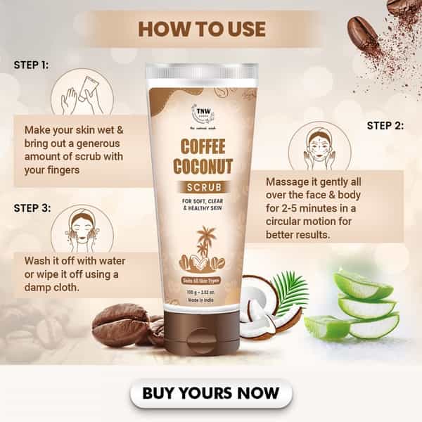 Tnw The Natural Wash Coffee Coconut Scrub For Soft Clear And Healthy Skin - 100 Gm