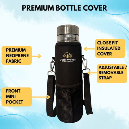 Outer Woods Insulin Cooler Bottle Case With 10 Mini Ice Gel Packs | 20+ Hrs Cooling | Large - Silver