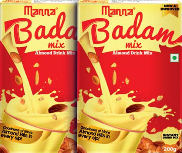 Manna Badam Mix 200G Box | Badam Drink Mix With Real Bits Of Badam