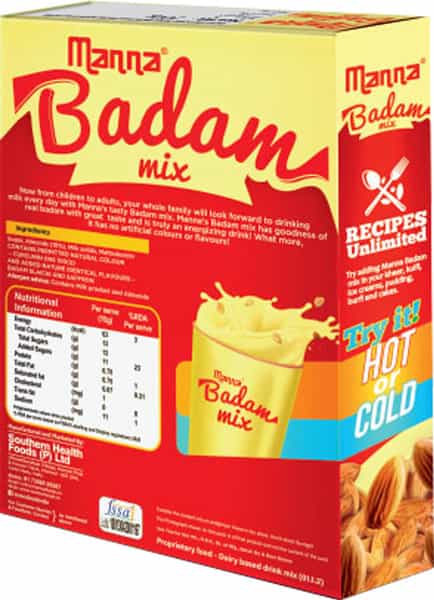 Manna Badam Mix 200G Box | Badam Drink Mix With Real Bits Of Badam