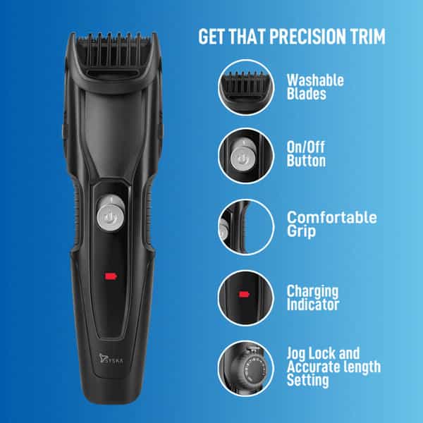 Syska Ht1200 Runtime: 40 Min Trimmer For Men (Black)
