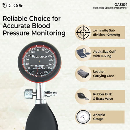 Dr. Odin Oas104 Aneroid Sphygmomanometer Precision Blood Pressure Monitor 1 No'S