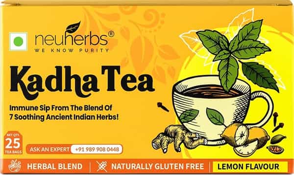 Neuherbs Kadha Tea Lemon Immunity Booster Tea Bags Box Of 25