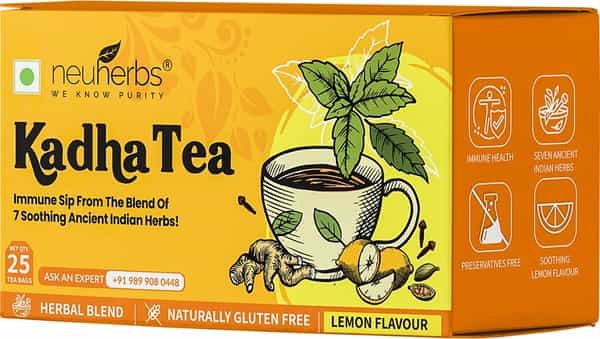 Neuherbs Kadha Tea Lemon Immunity Booster Tea Bags Box Of 25