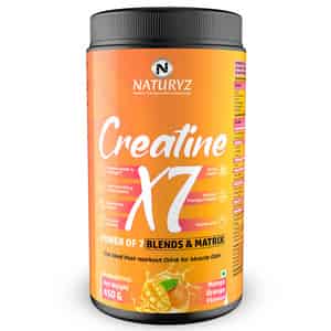 Naturyz Creatine X7 Post Workout Supplement With 7 Blends & Matrix For Lean Body -450g(mango Orange)