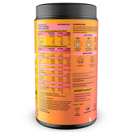 Naturyz Creatine X7 Post Workout Supplement With 7 Blends & Matrix For Lean Body -450g(Mango Orange)