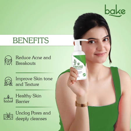 Bake 3% Benzoyl Peroxide + Peptide Face Wash For Acne & Pores (100Ml)