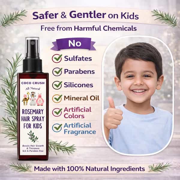 Coco Crush Rosemary & Lavender Hair Growth Spray For Kids | No Chemicals | Scalp Nourishment - 50Ml