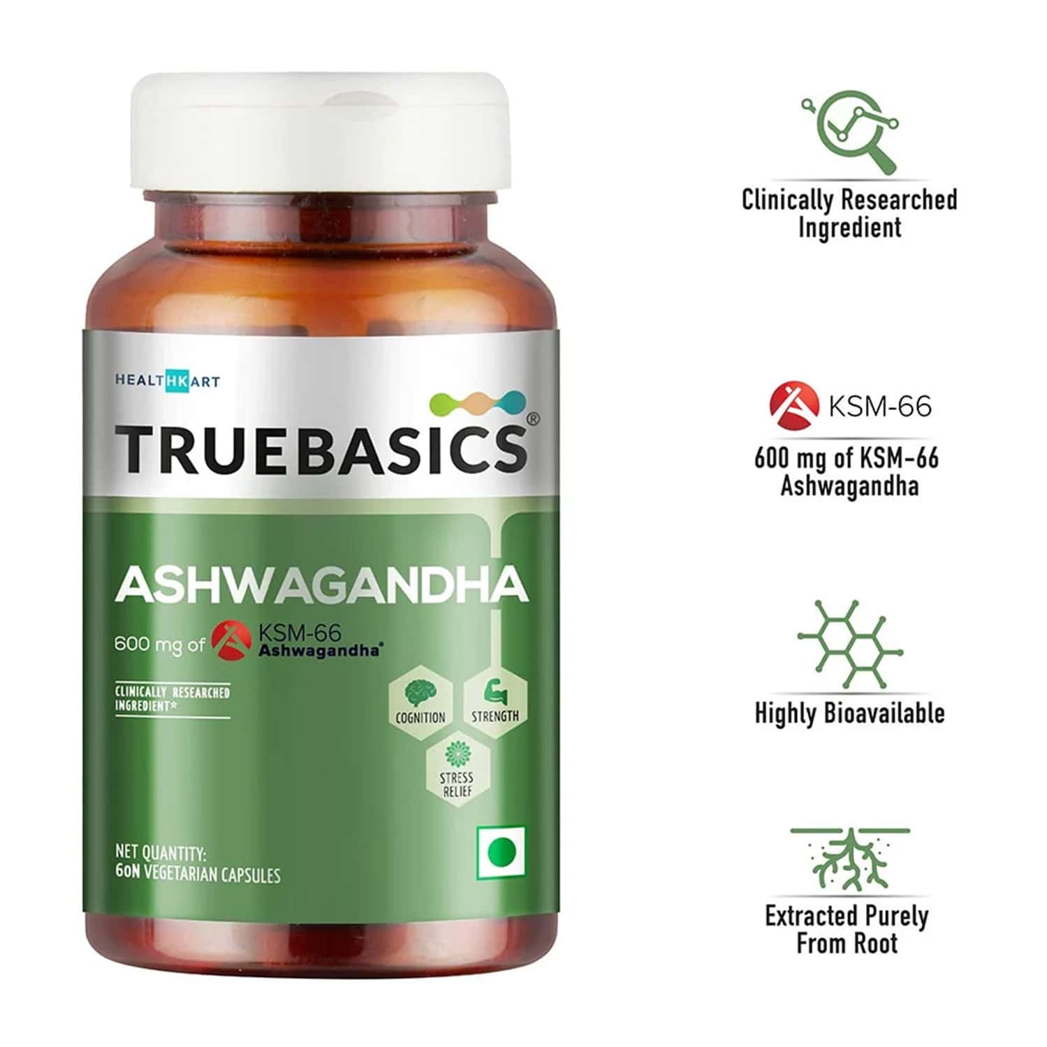 Buy TRUEBASICS FISH OIL + ASHWAGANDHA, 60 CAPSULE(S)/PACK Online & Get