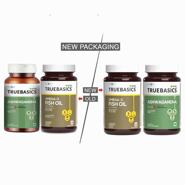 Truebasics Fish Oil + Ashwagandha | 60 Capsule(S)/Pack